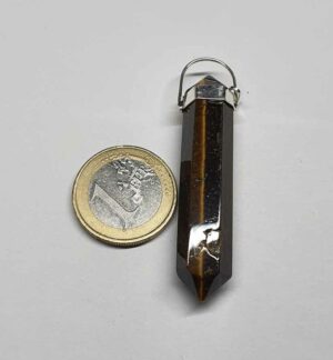Œil de tigre pendentif pointe biterminéedisponible dans notre boutique Le Monde des Stones à Charroux