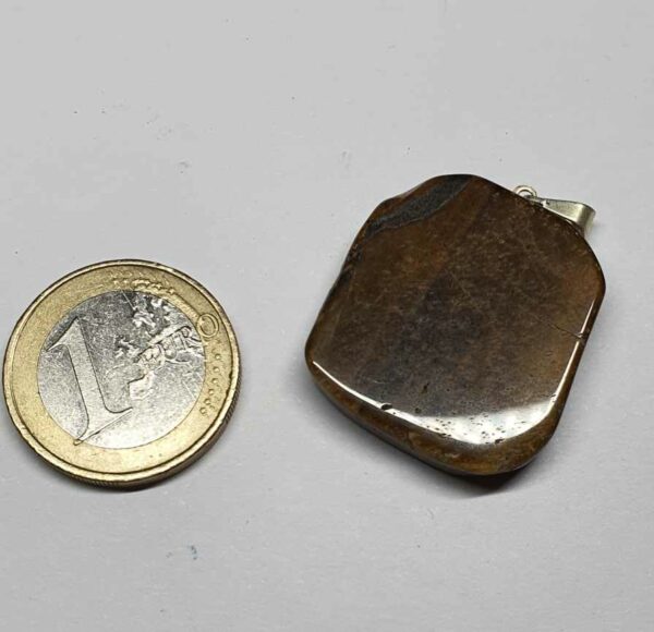 Œil de tigre pendentif plaque disponible dans notre boutique Le Monde des Stones à Charroux