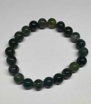 Agate mousse bracelet boule 8mm disponible dans notre boutique Le Monde des Stones à Charroux