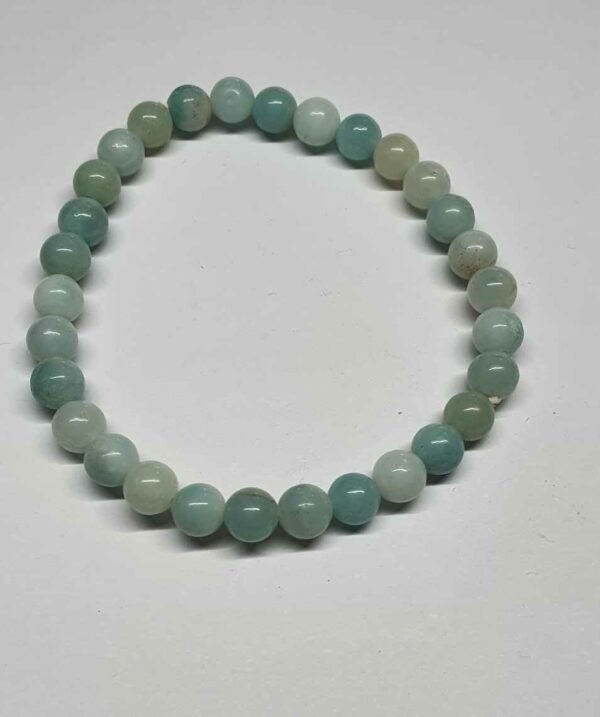 amazonite bracelet boule 6mm disponible dans notre boutique Le Monde des Stones à Charroux