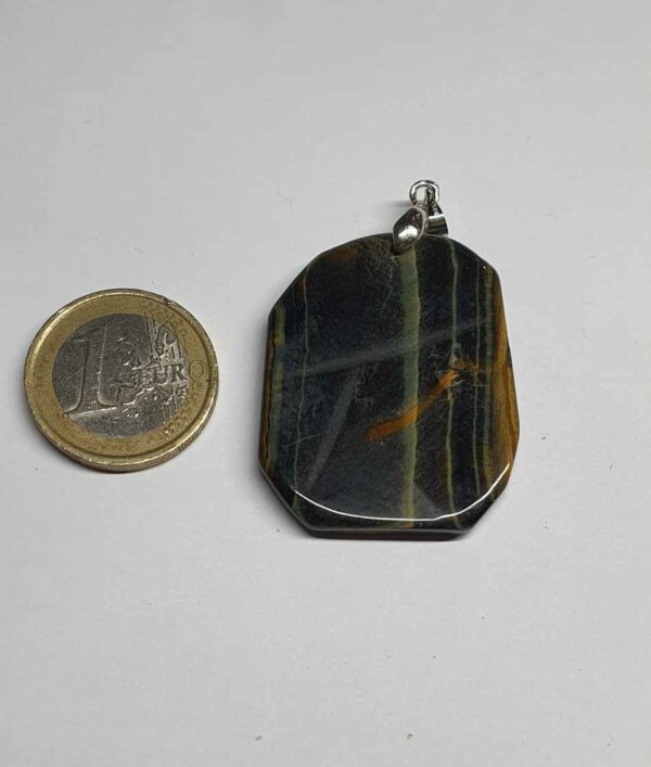Oeil de faucon pendentif pierre plate