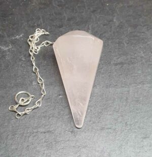 Quartz rose pendule hexagonal