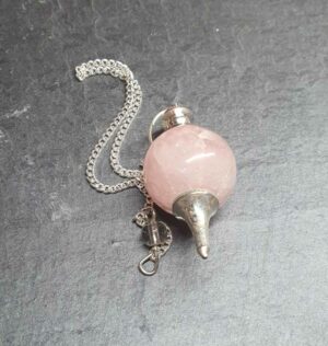 Quartz rose pendule boule