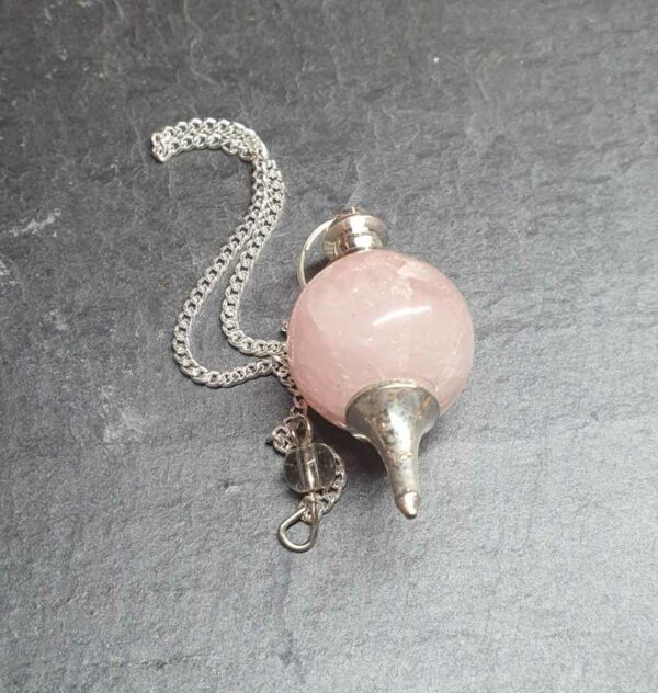 Quartz rose pendule boule